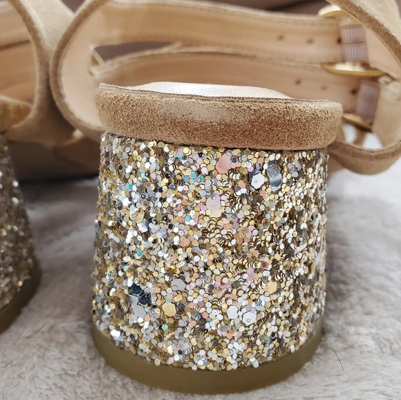 BNWOB Marais x For Love and Lemons Glitter Holiday Sandals - Picture 13 of 15